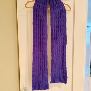 Purple cable knit scarf